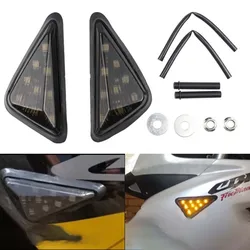 Motorcycle LED Turning Signals Light Smoke Triangle Flush Mount Waterproof Motorcycle Turn Signal Blinker Flashing Lights