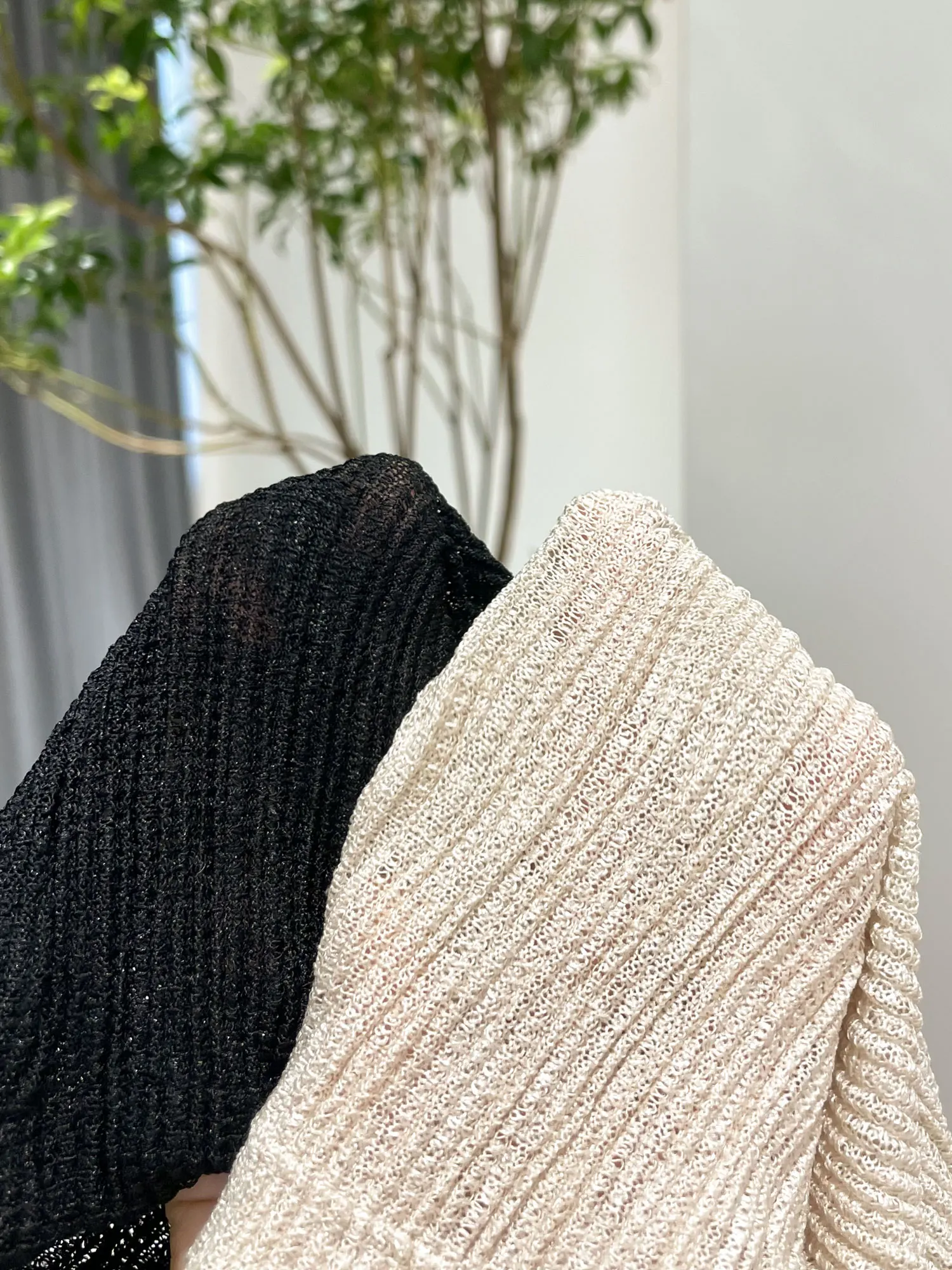 Nok Xiaola 正規ブランド JC 2025年夏 テクスチャストライプ Dストリングスカート 韓国風 スリーブハイウエスト ストレートカット