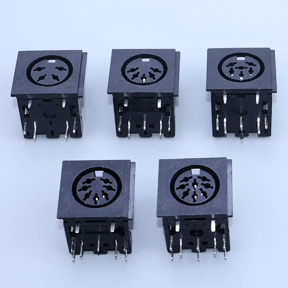 Yanxi 4 5 6 7 8 Pin Female Socket Connector Terminal Socket DIN Interface Keyboard Mouse Plug  PCB Panel Mount Power Jack