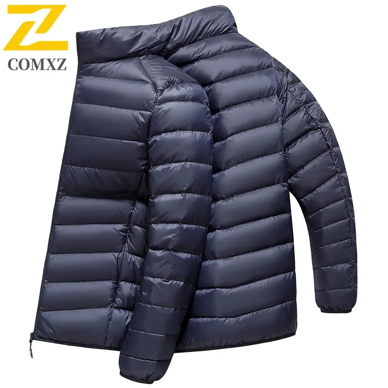 

COMXZ Short Down Jacket Casual Stand Collar Outdoor Snow Cold Protection Parka Fashion White Duck Down Windproof Winter Garment