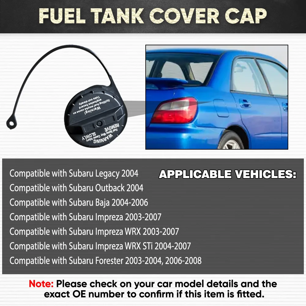 

Fuel Gas Tank Filler Cap Cover for Subaru Impreza Forester Baja Legacy Outback 42031-FE000 42031-SA010 42031-AE02A
