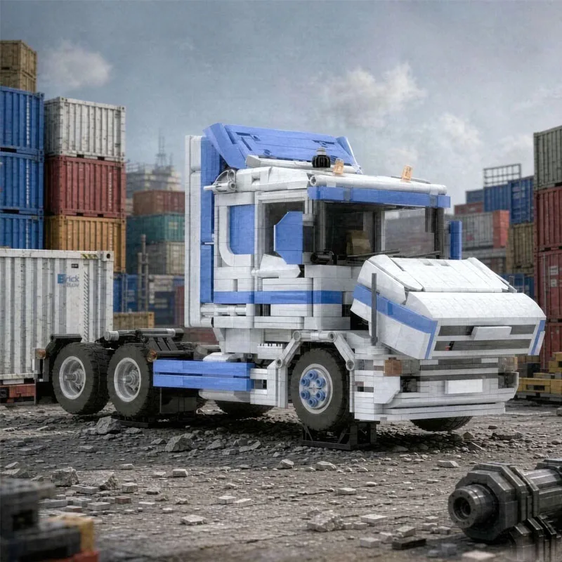 MOC-131531 Transport Vehicle Building Block Module  Heavy Equipment Tractor Truck 6x2 Construction Model 1917pcs Birthday Gift