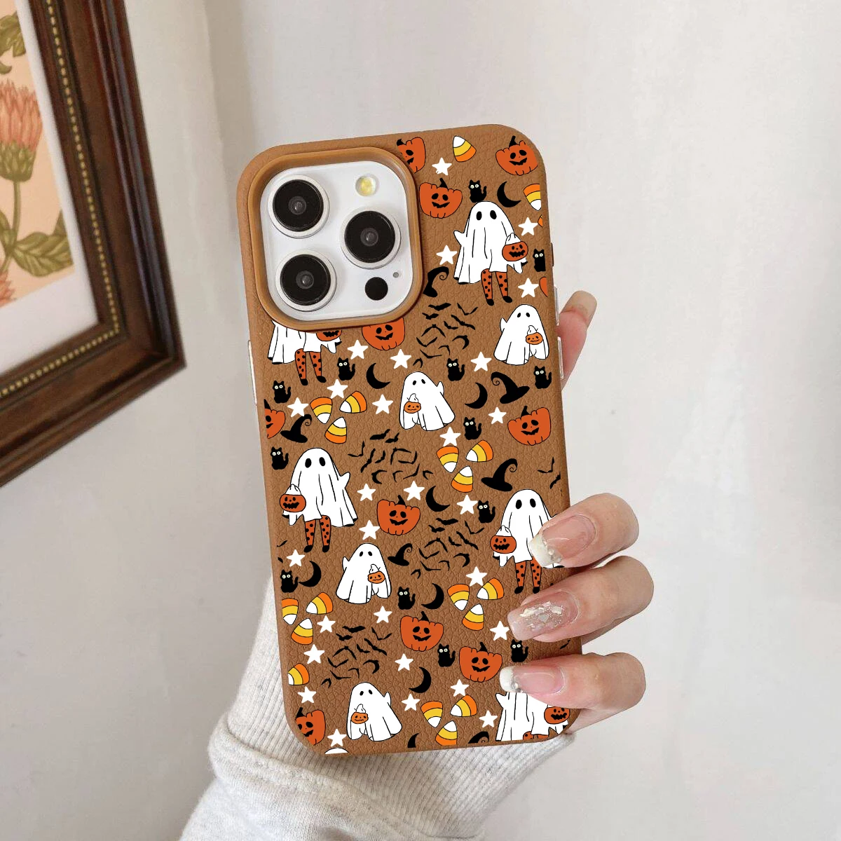 秋のハロウィン パンプキン コーヒー柄 サムスン Galaxy S25 Ultra S24 S23 S22 S21 S20 S10 Ultra Plus S24 FE 携帯電話ケース