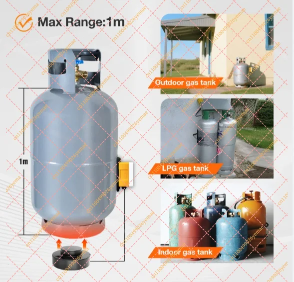 WiFi LPG Tank Level Sensor, Smart Gas Cylinder Level Indicator with Mobile App