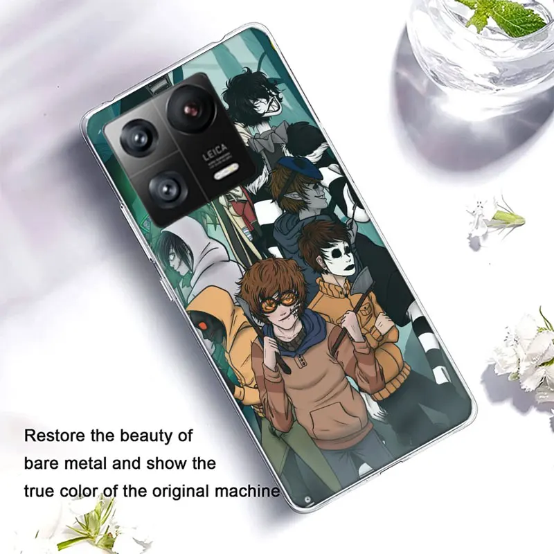 Anime Jeff The Killer Clear Luxury For Xiaomi Mi 13 12 12T Pro 11 Ultra 11T 11i 10 10T 9 9T 8 Lite 6X 5X A3 CC9E A2 A1 Phone Cov