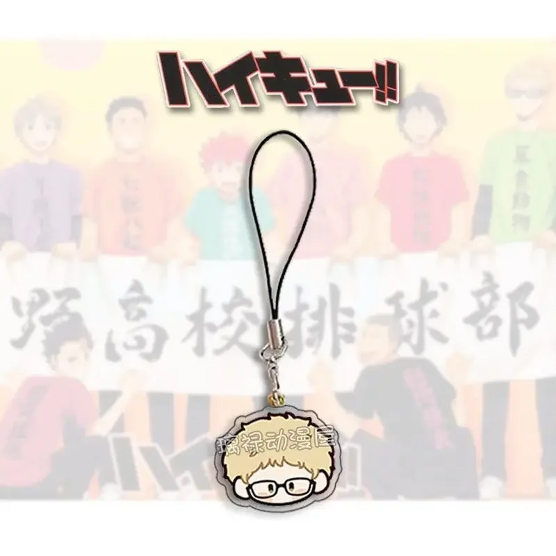 Haikyuu Mobile Phone Lanyard Hinata Shoyo Kenma Kozume Acrylic Pendant Straps Hanging Cute Rope Bag Ornament Accessories Gift