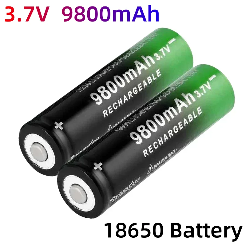 100% 18650 baterie litowe latarka 18650 akumulator lpega 3,7 V 9800 mAh do latarki + ładowarka USB