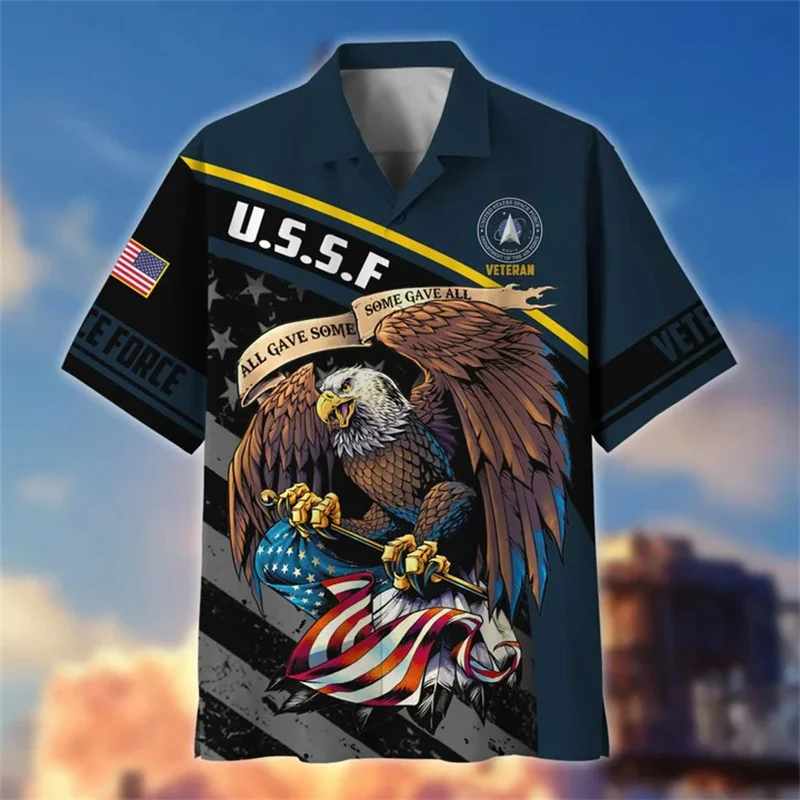 

New Summer 3D Printing United States Soldiers Armys Veterans Shirts For Men Fashion Cool Short Shirts Y2k Harajuku Tops Clothing