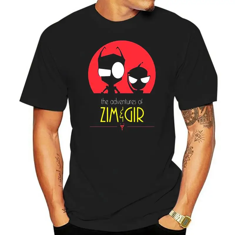 Rebecca-P Mens Tshirt-Classic Invader Zim Gir Black Simple Style