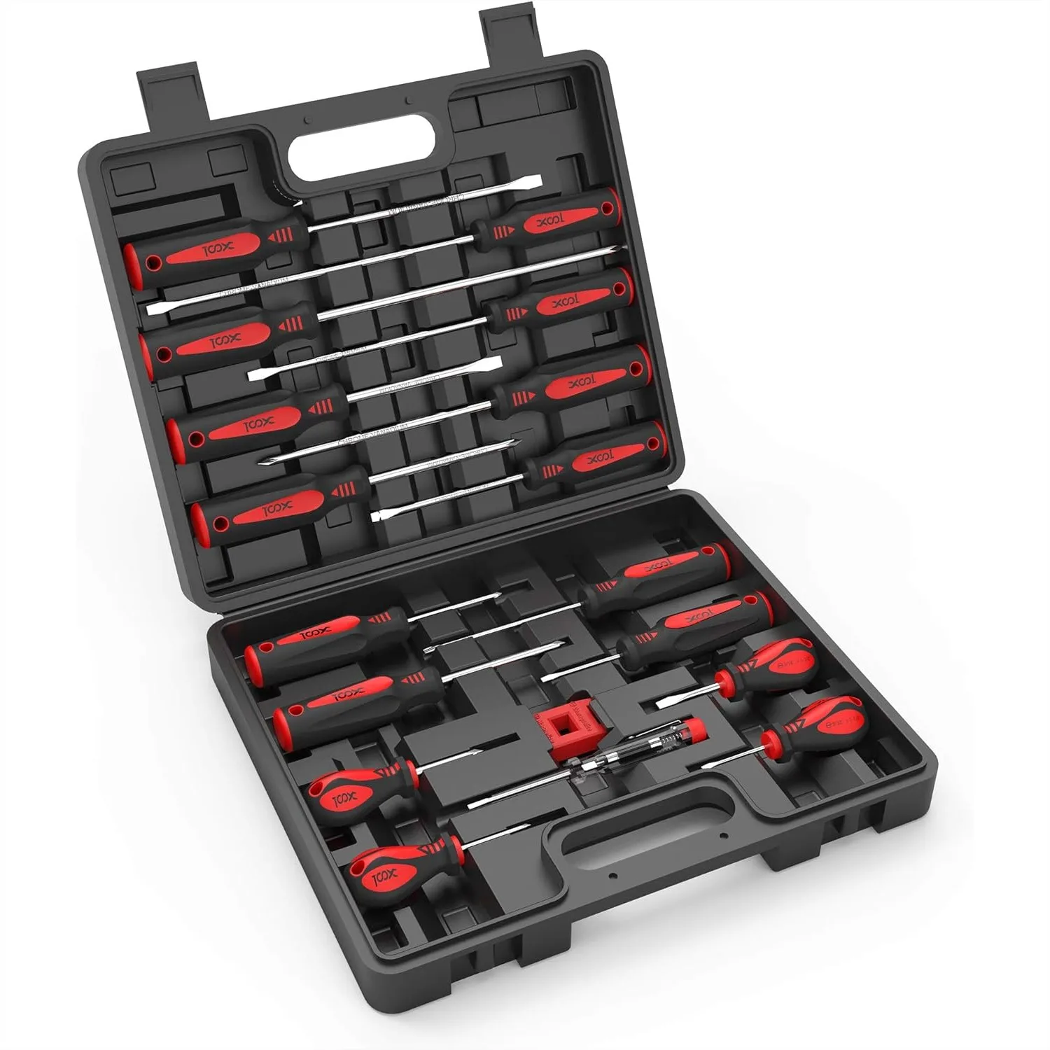 

18 PCS Magnetic Screwdriver Set with Case, Phillips & Slotted Tips, Cushion Grip Non-Slip for Home Repair