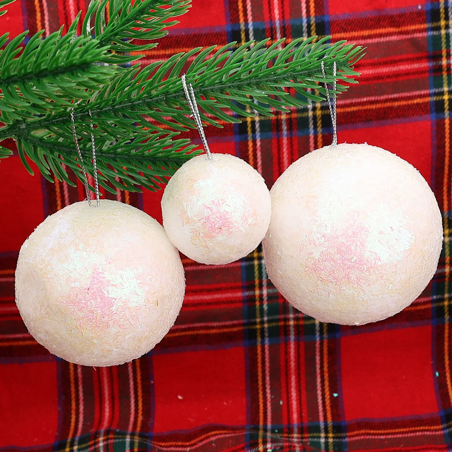 Christmas Foam Balls Xmas Tree Hanging Pendant Snowball Fake Snowballs Ornaments Wedding Holiday Party Decoration 4/5/6/7cm - Image 2