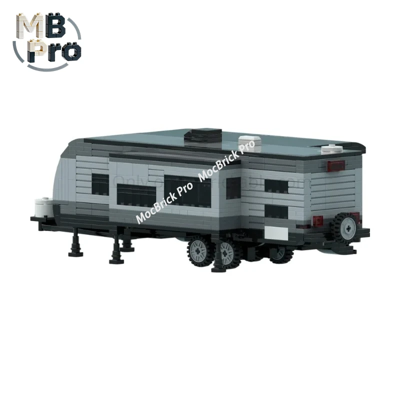 Outdoor Camping Travel Caravan MOC Bricks Set Road Trip Mobile Living Cabin Educational Assembly Hobby Toy
