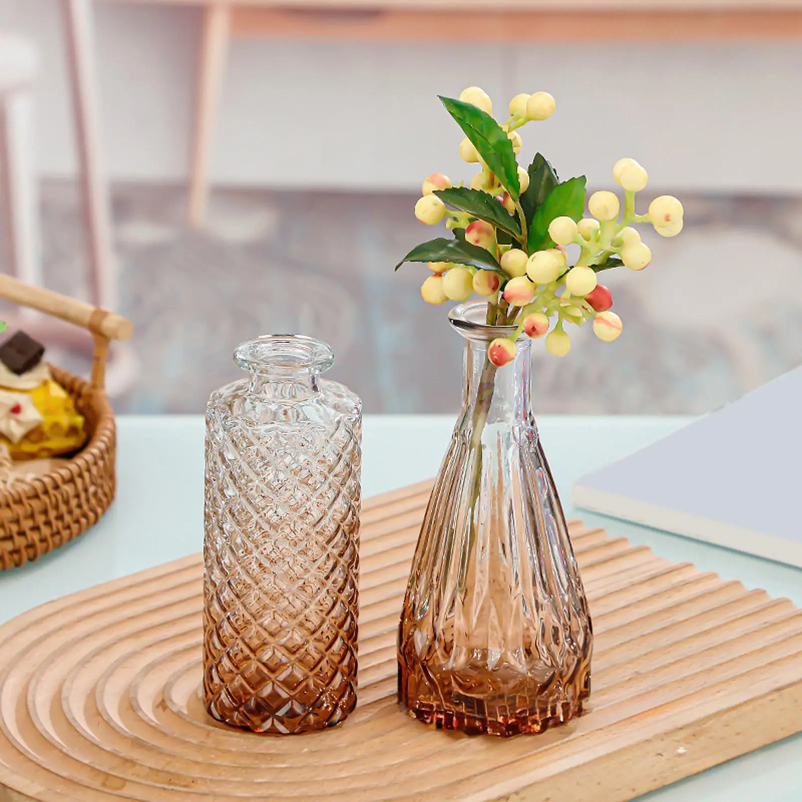 

Набор из 30 стеклянных ваз с бутонами, настольное украшение для свадьбы, спальни, офиса