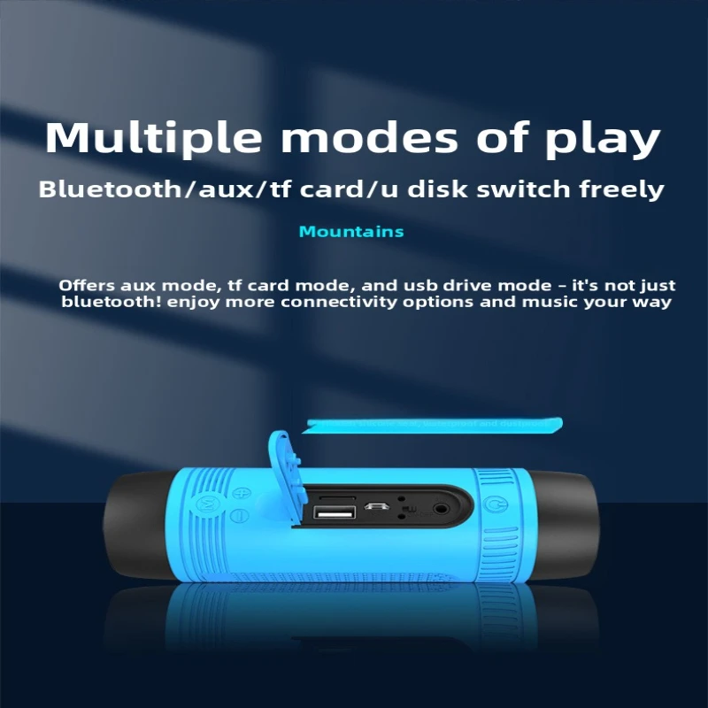 

Водонепроницаемая Bluetooth-колонка S1 для улицы, с поддержкой карт памяти, функцией Power Bank, креплением для автомобиля, велосипедный фонарь, беспроводная колонка