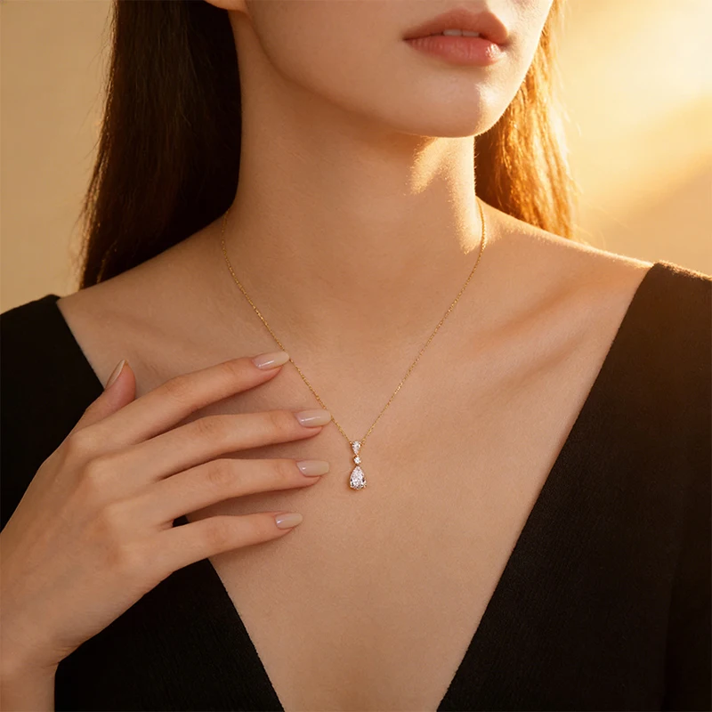 Smyoue Trendy D Color All Moissanite Necklace for Women 100% Real S925 Sterling Silver 18k Plated Wedding Party Fine Jewelry