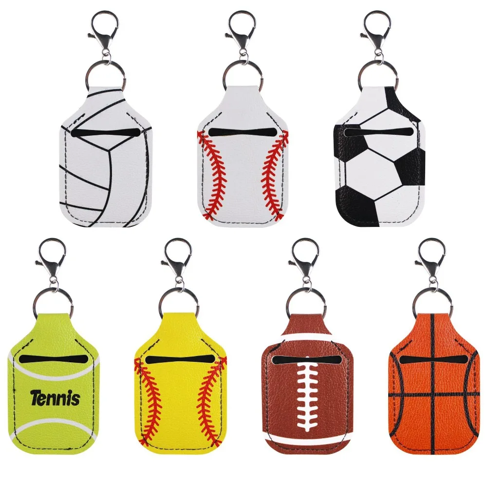 Sports Baseball Rugby Soccer Volleyball Softball Tennis Hand Sanitizer Keychain Football Pendant Basketball Sub-bottle Keyring