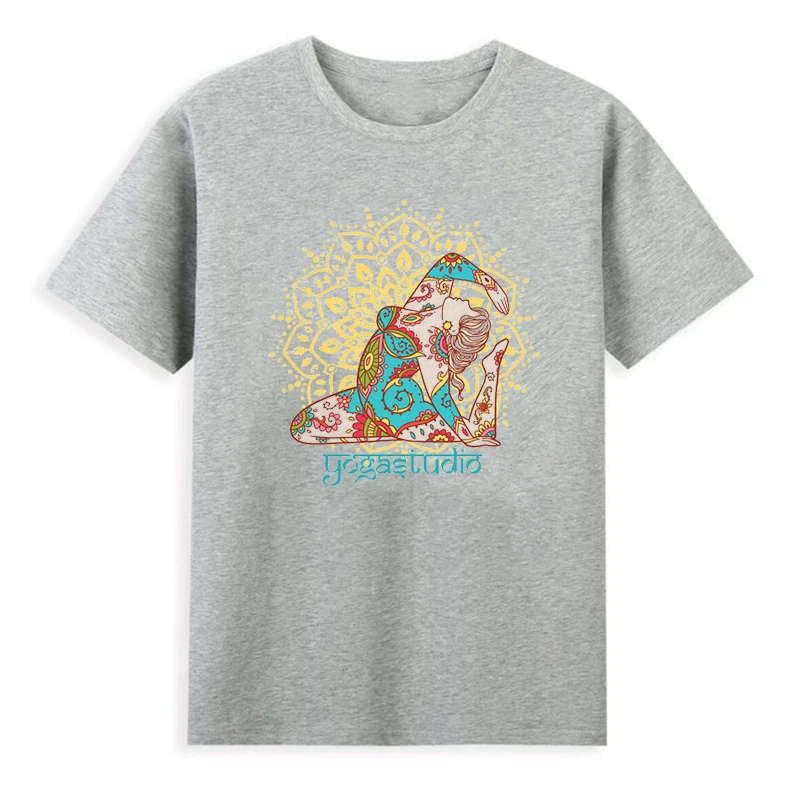 

New Women'S T-Shirt Yoga Graphic Print Grey Tshirt Fashion Harajuku Shirt Summer Yoga Sports T-Shirt Femme High Quality Tops