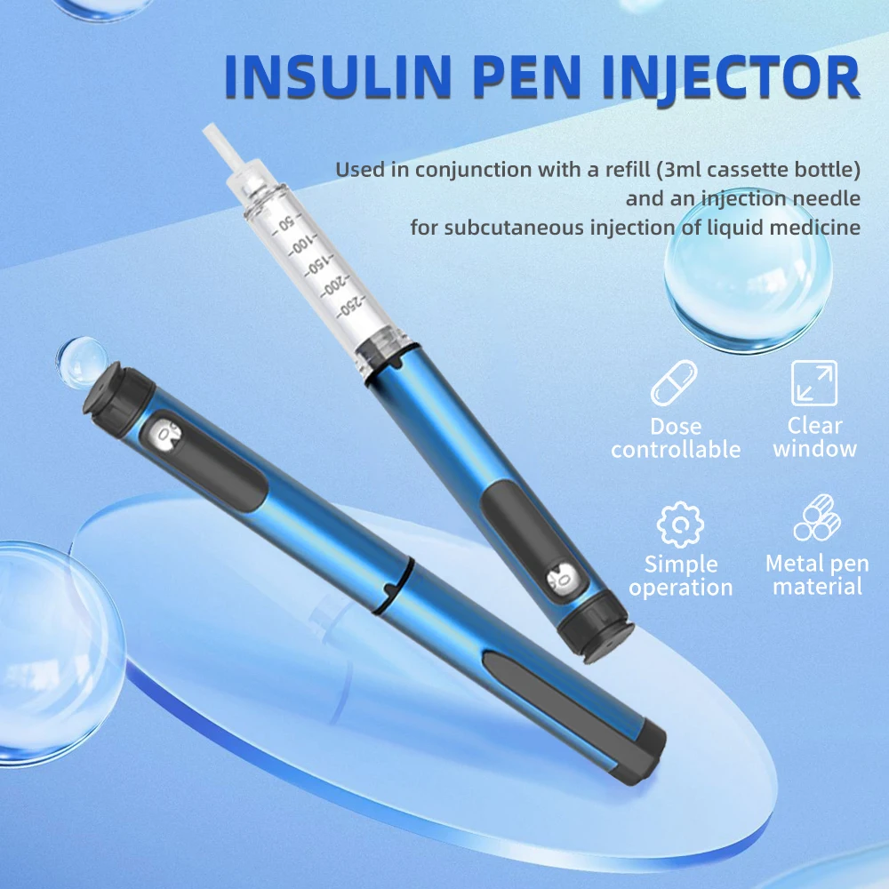 Bolígrafo Novo de insulina portátil, bolígrafo de insulina multifunción reutilizable, jeringa, jeringa inyector automático, bolígrafo inyector de insulina para el hogar