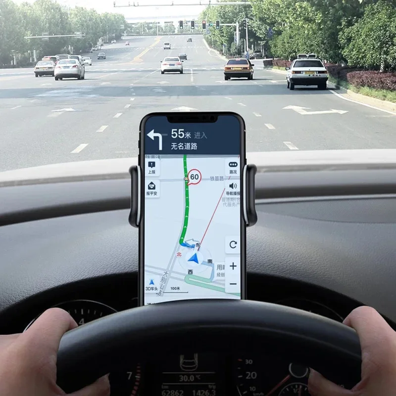 حامل هاتف السيارة العالمي - 360 °   حامل لوحة القيادة ذو القبضة التلقائية القابلة للدوران للهواتف المحمولة