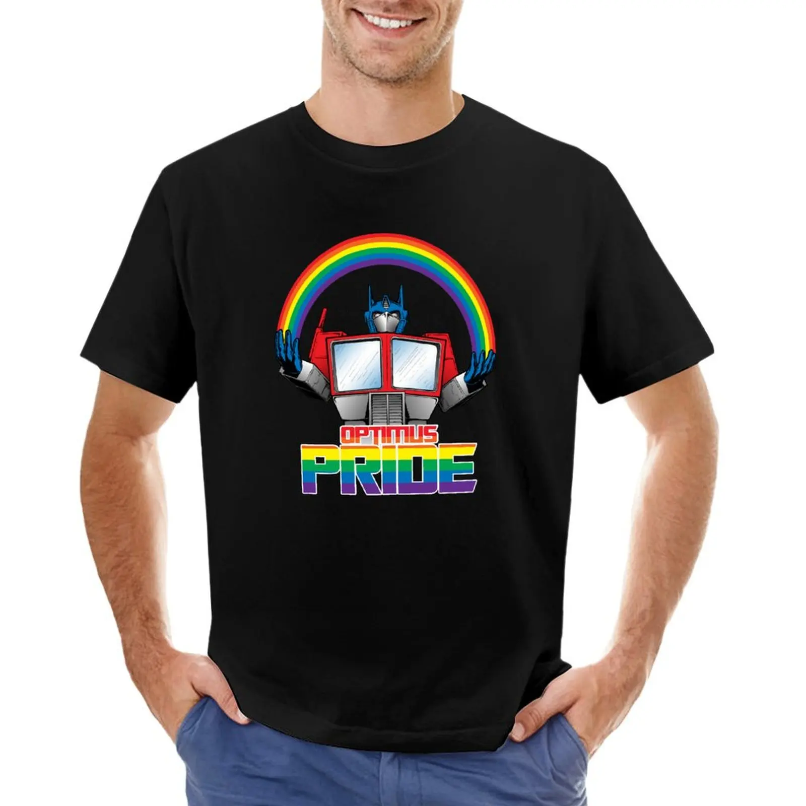 Optimus Pride T-Shirt sports fans anime stuff mens cotton t shirts