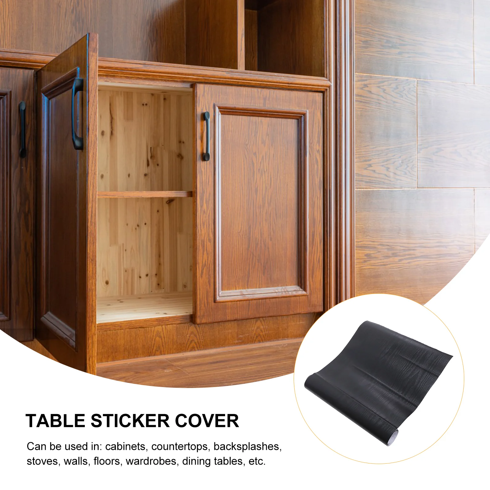 

1 Roll Easy To Use Waterproof Self Adhesive Wallpaper Table Sticker For Cabinet Renovation