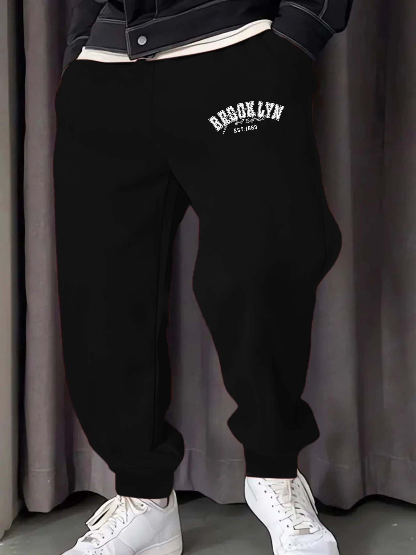 Brooklyn Forever Letter Prints Mans Sweatpants Warm Hip Hop Trousers Joggers Multicolor Pants Pocket Fleece All-Match Pant