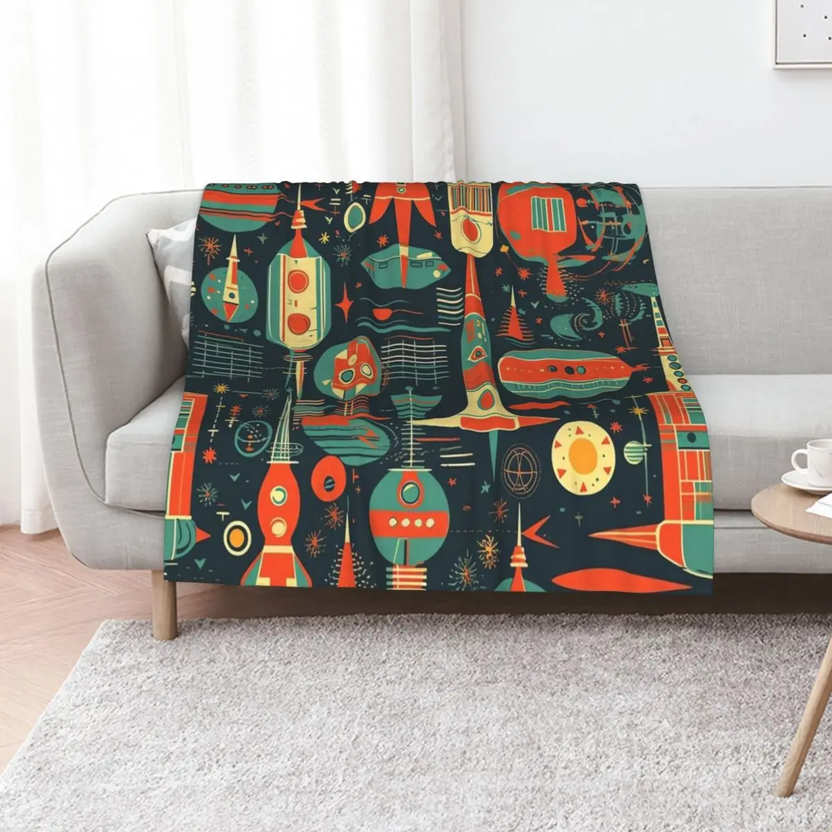 

Retro Fusion Funk Throw Blanket Luxury Brand Loose Moving sofa bed Blankets