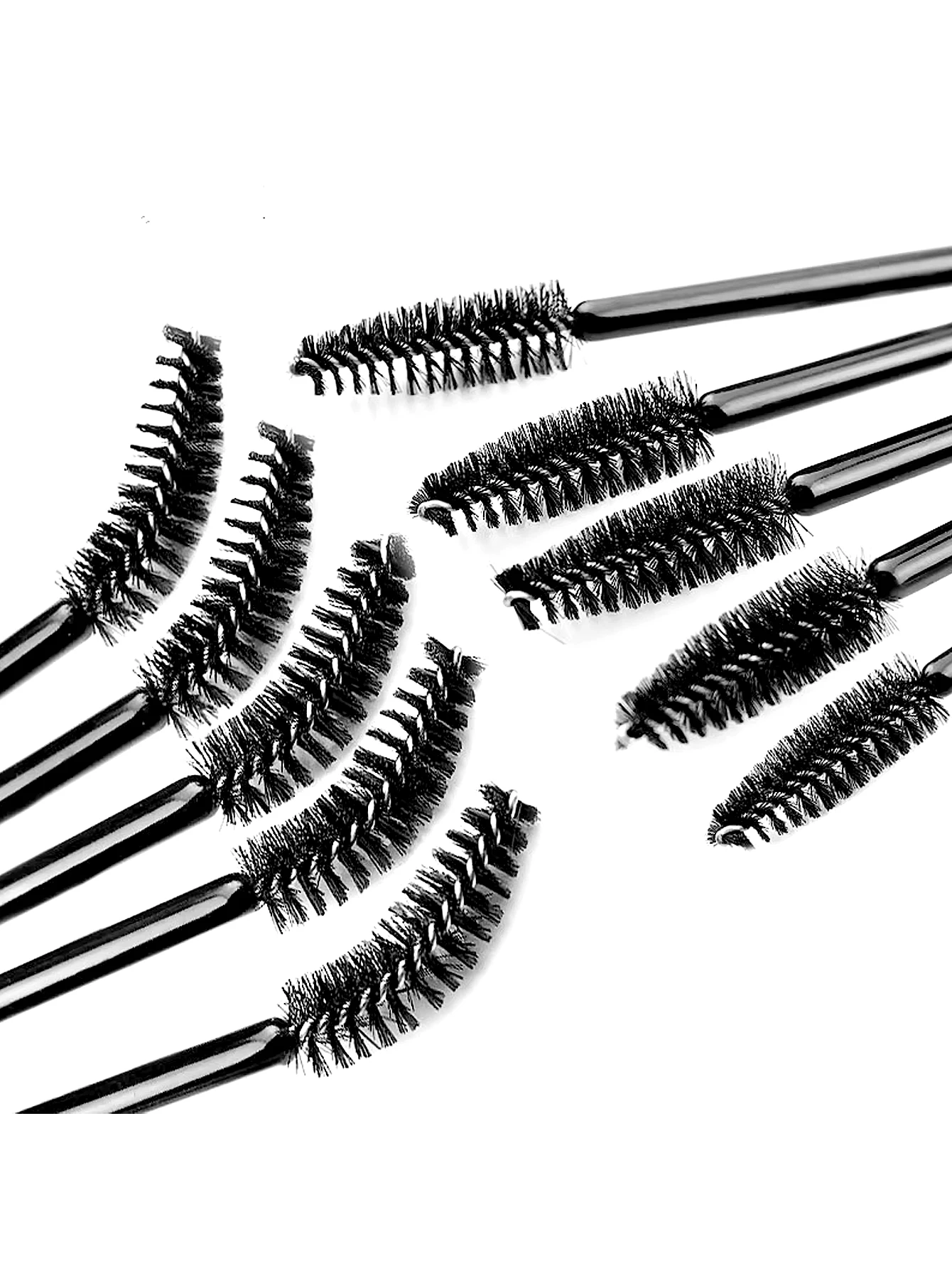 50pcs Disposable Eyelash Brush Black Mascara Wands Spoolies For Eyelash Extension Micro Eyelash Comb BrushEyebrow And Makeu UP B