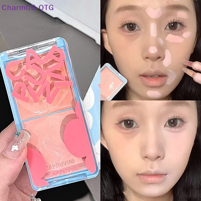 カプビニ ツートーン フェイス ブライトニング クリーム ハイライト エクスパンション フェイシャル ハイライター パレット ナチュラル ブラッシュ モイスチャライジング マット ルージュ