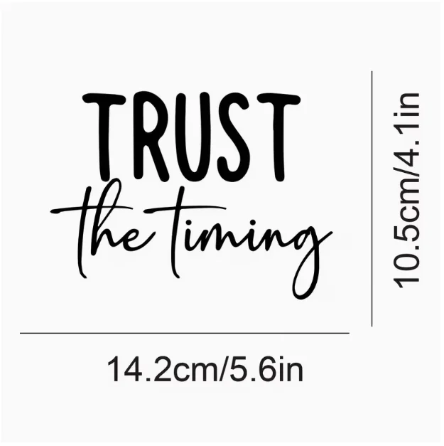 1Pc Trust the Timing Stickers Positive Energy Quotes Mirror Stickers Makeup Mirror Personalized Decorative Stickers Car Stickers Car Window Decoration Stickers