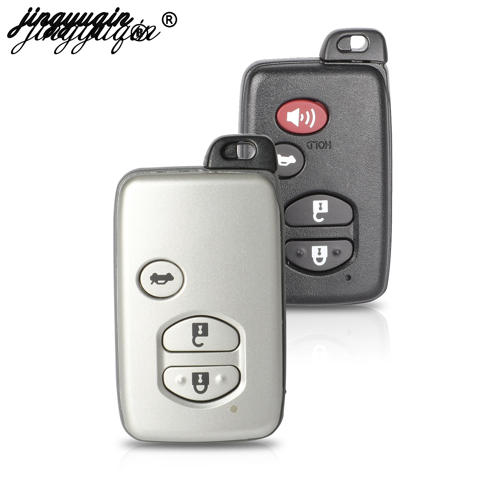 jingyuqin 3/4 Buttons Key Shell For TOYOTA AURION AVALON LANDCRUISER CAMRY HIGHLANDER RAV4 SMART Key Remote Key Case