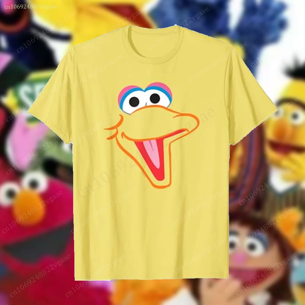 Summer Elmo T Shirt For Kids Boys Cartoon T-shirt Short Sleeve Top Sesame Tee Shirt Street Funny Clothes Girls Cookie Monster