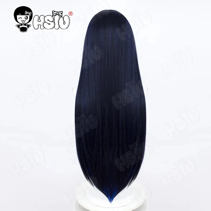 Jomae Saori Cosplay Wig HSIU 80cm Black Blue Mixed Blue Long Hair Synthetic Wig Game Blue Archive Jomae Saori Cosplay Wig