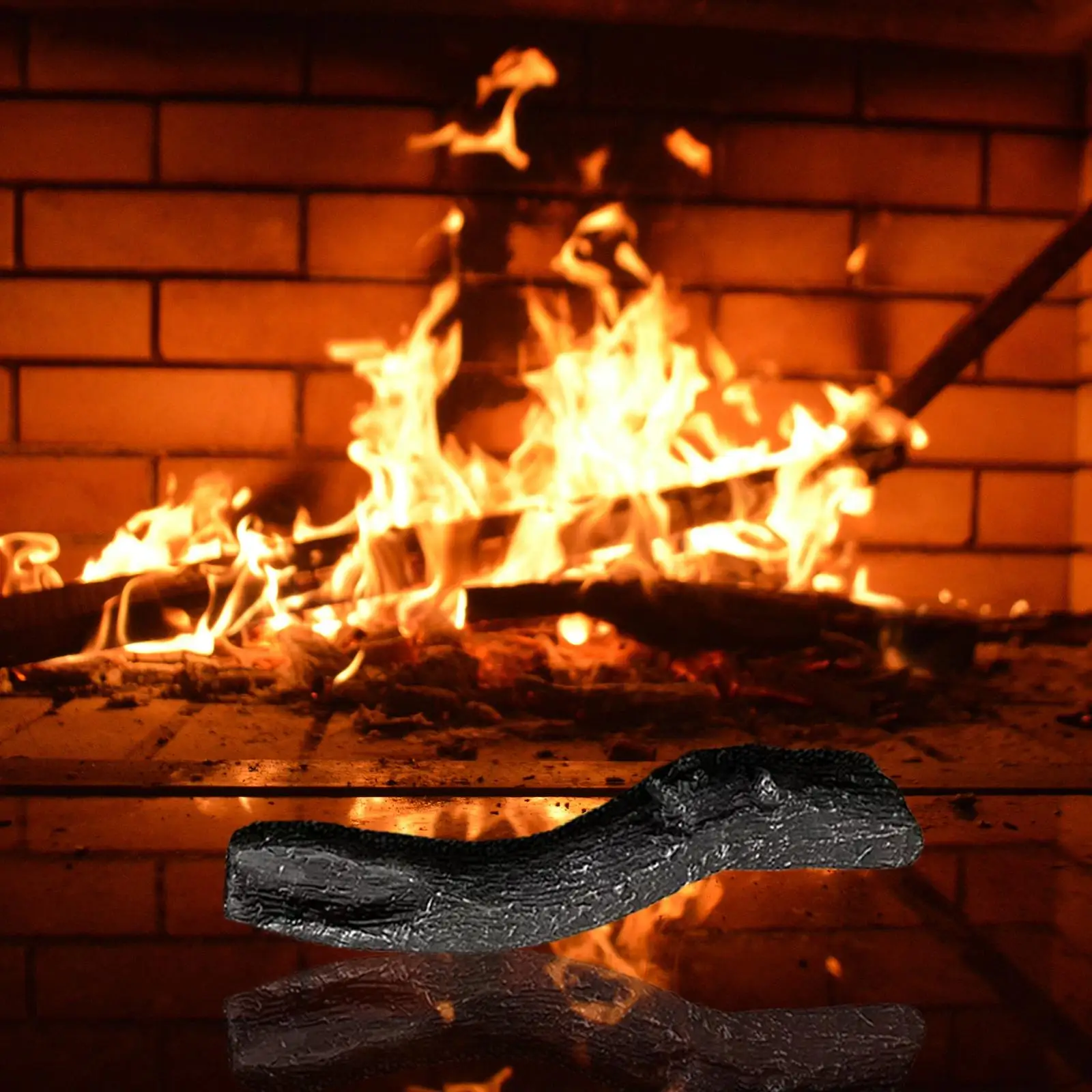 4 Pieces Ceramic Wood Logs Resin Artificial Logs for Fireplace Simulation Fireplace Logs Faux Fireplace Faux Firepit Logs