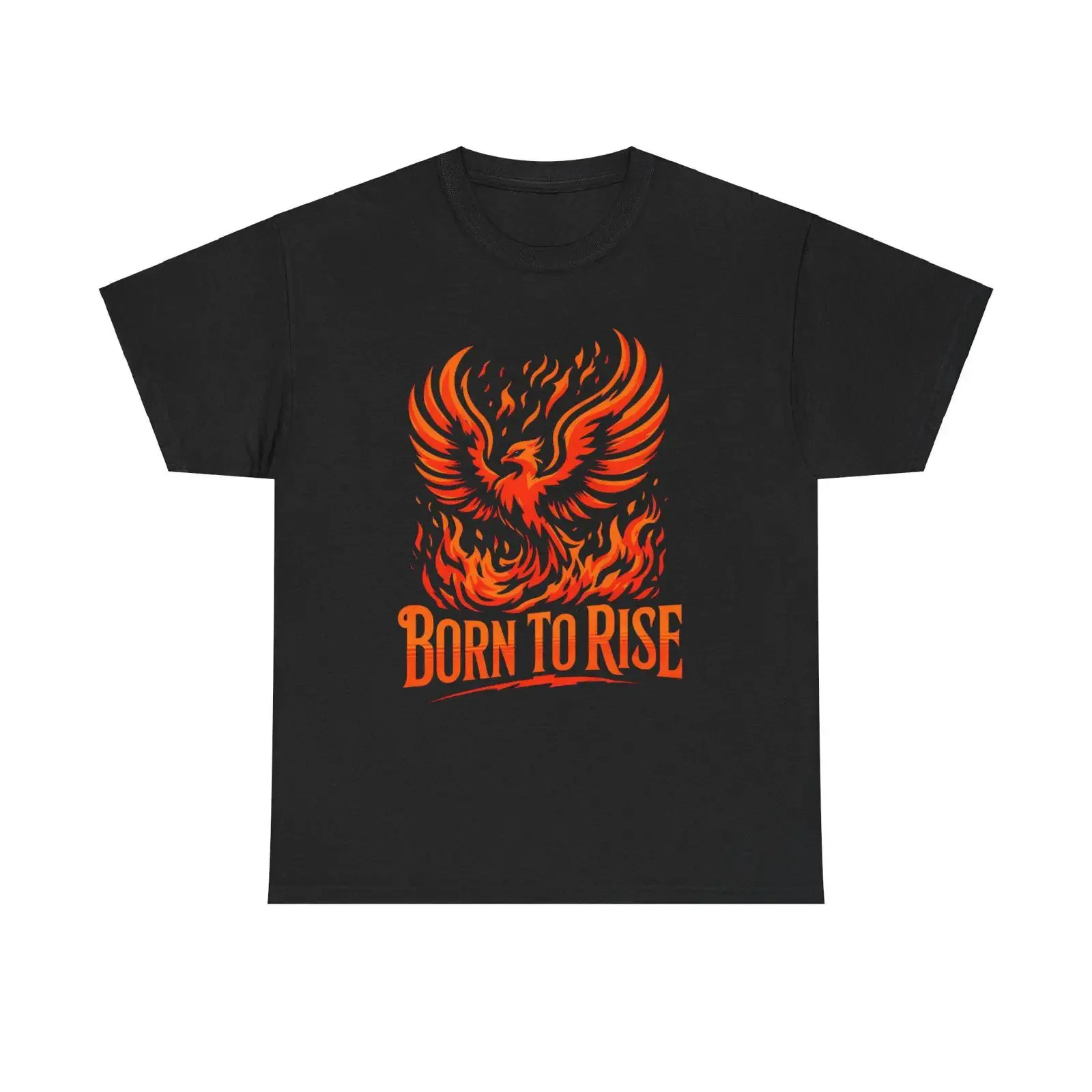 Born To Rise Fire Phoenix T Shirt Cotton Mythical Rebirth Symbol for Lovers Firebird Apparel vintage Washed Stylish