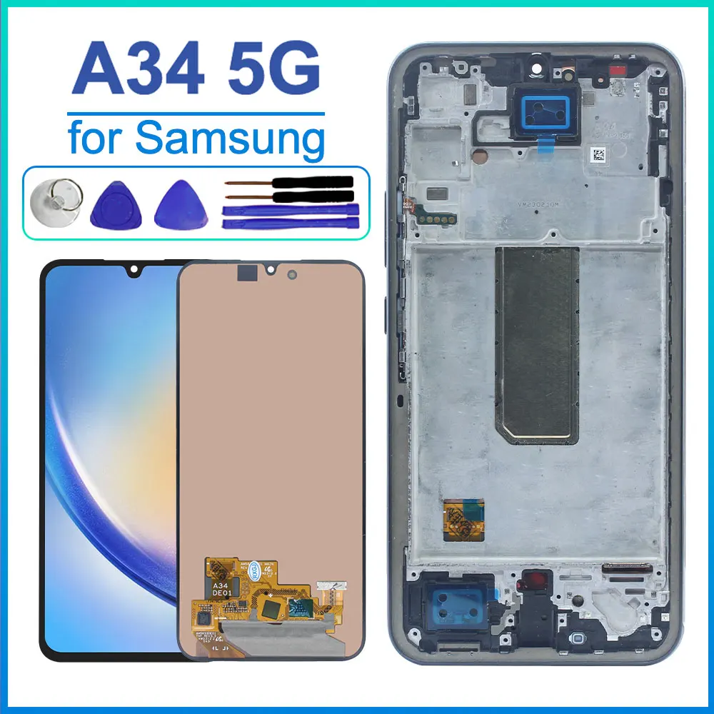 Super AMOLED LCD for Samsung Galaxy A34 5G LCD Display Touch Screen Digitizer Assembly for Samsung A34 5G A346E A346B A346M
