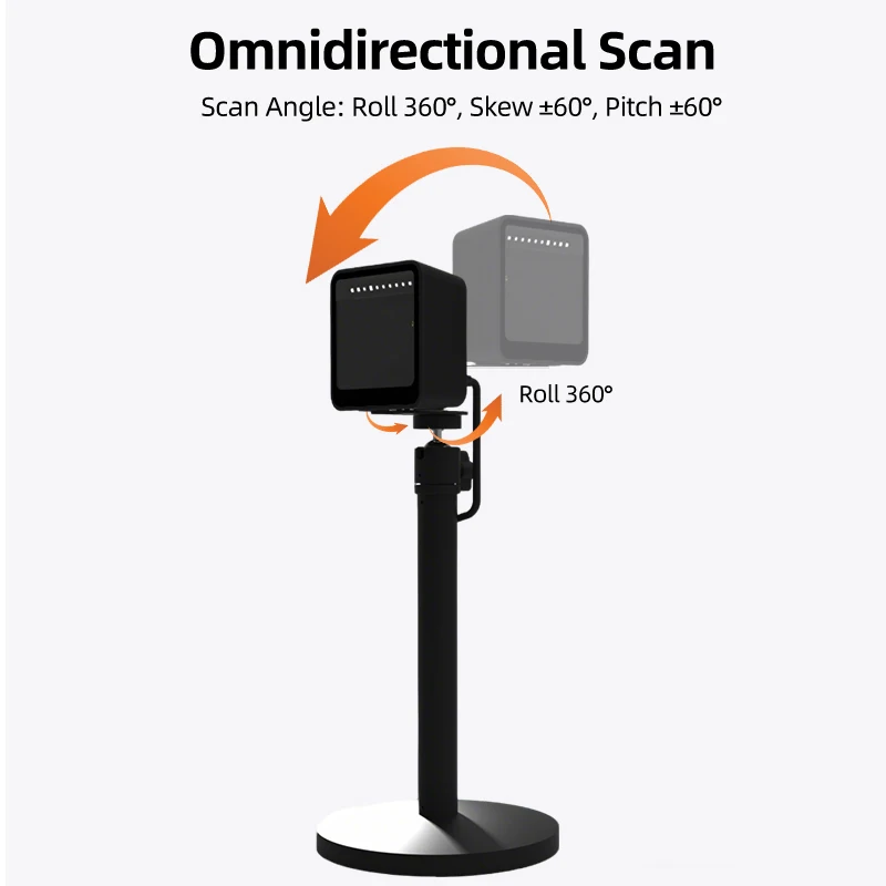 LONVILL 1280x800 Pix 32-bit 1D 4 Mil 2D 6 Mil 60 Times Per Second Rotate 360 Degrees Desktop Barcode Scanner for Production Line