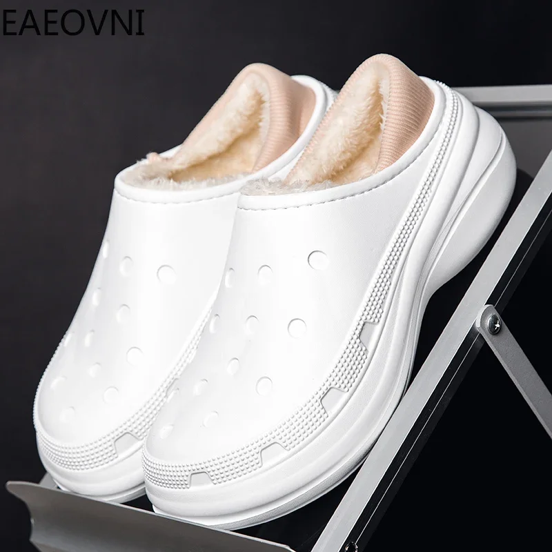 Home Slippers Men's Cotton Shoe Mans New Fashion Hard-wearing Thick Bottom Bathroom Water Proof Bedroom Keep Warm Couple Shoes