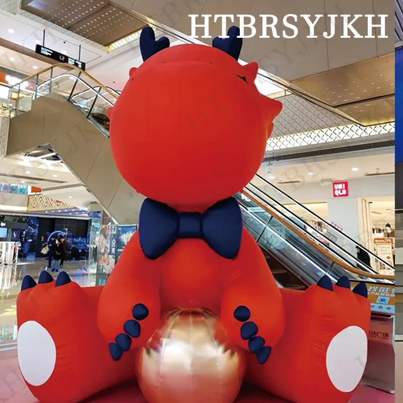 Inflatable little red dragon air model custom inflatable dragon cartoon mascot shopping mall decoration props