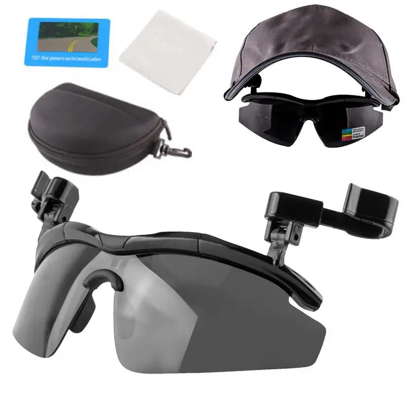 Clip On Caps Polarized Sunglasses Fishing Glasses Hat Visors Sport Clips Hat Clip On Sunglasses For Biking Hiking Eyewear