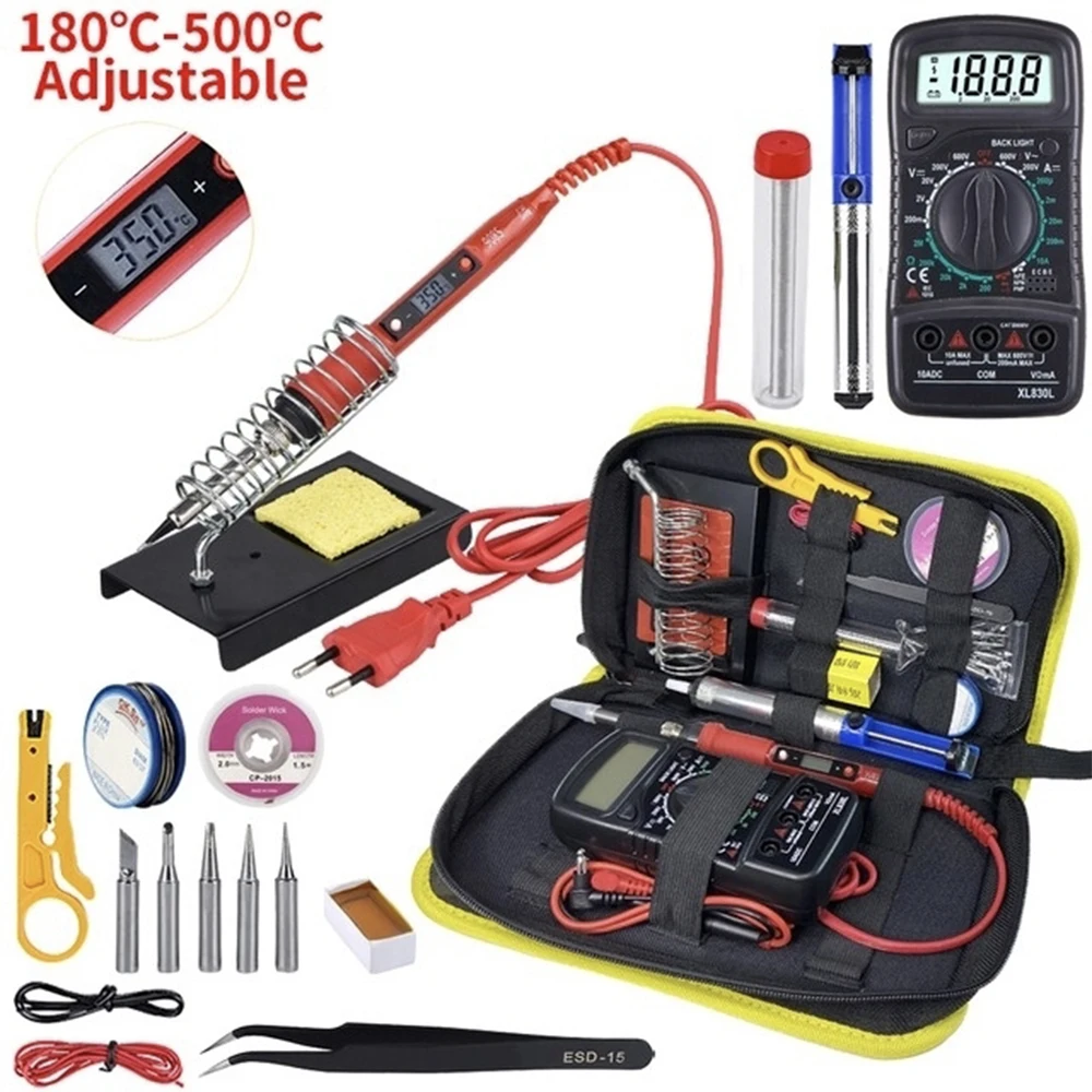 JCD kit saldatore elettrico digitale 80W temperatura regolabile 220V/110V strumento di saldatura riscaldatore ceramico testa saldatore