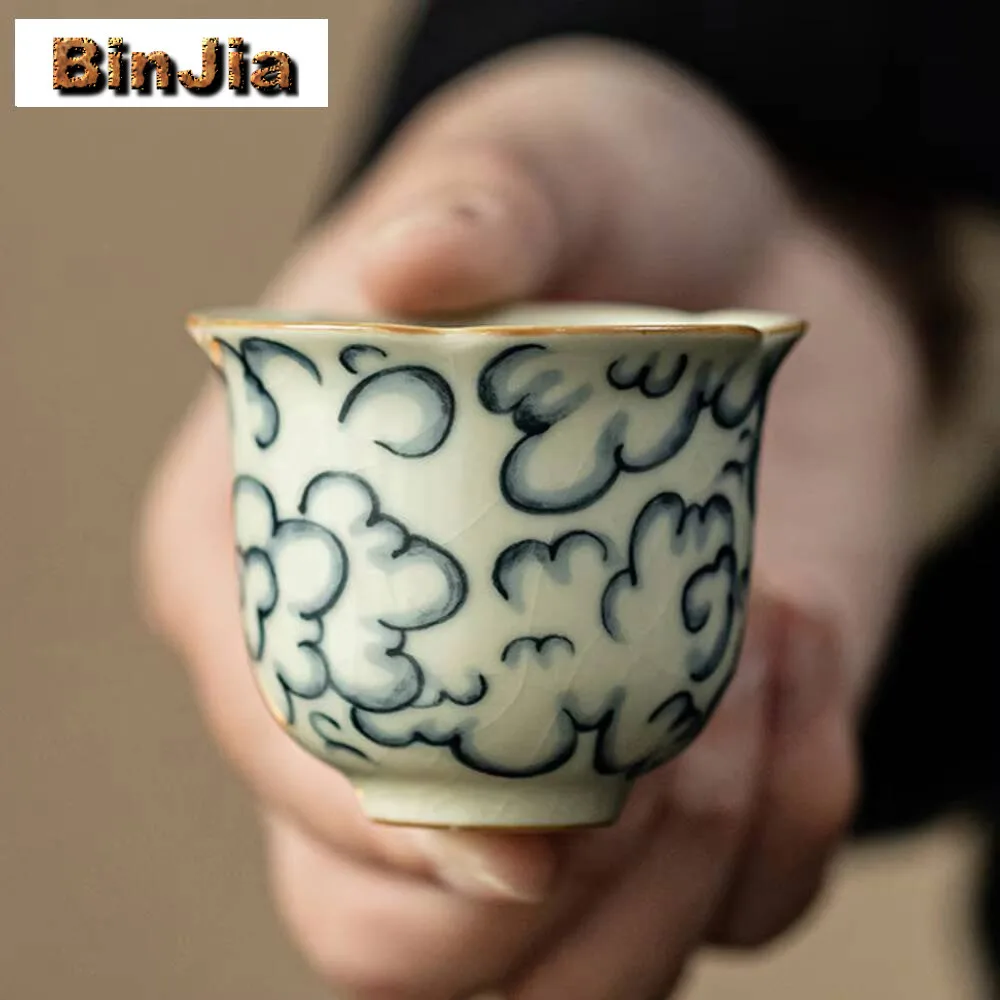 40 مللي الصينية رو فرن السيراميك فنجان الإبداعية زهرة الفم كوب صغير الشخصية براد شاي يمكن فتح وتغذية الكونغ فو Teaset #1