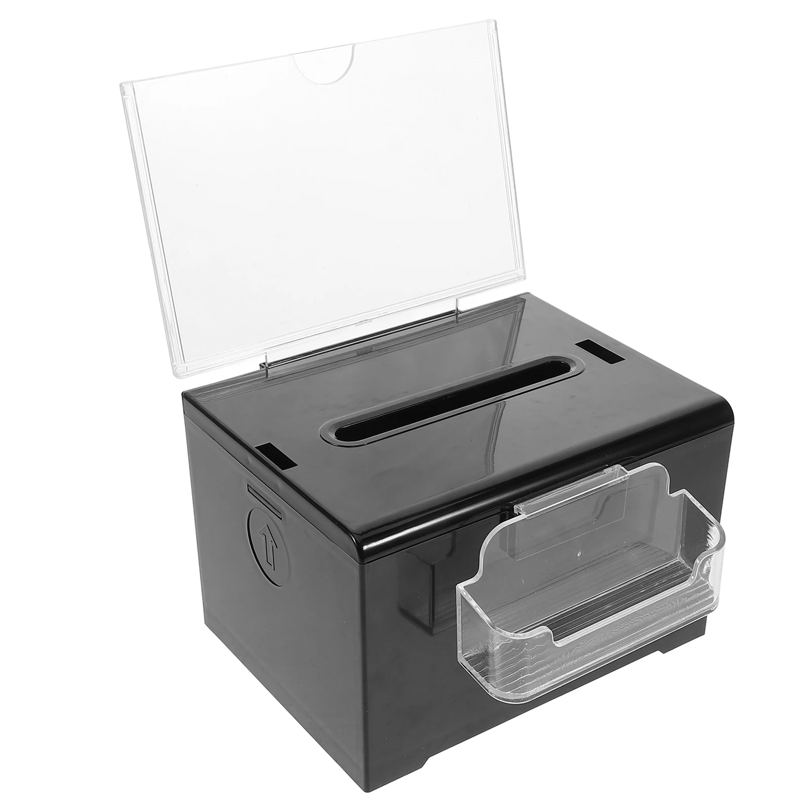 กล่องบริจาคอะคริลิคพร้อมกุญแจ กล่องข้อเสนอแนะโปร่งใสสำหรับลงคะแนน โหวต ใส่เงิน หรือข้อเสนอแนะ  กล่องเก็บของอเนกประสงค์ที่ปลอดภัย