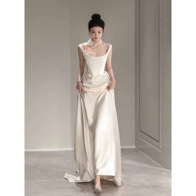 الحرير الساتان ضوء الزفاف الدكتور الكرة ثوب أليس الأصلي ip Zhaolu Si الملكة الغربية الراقية العروس ثوب مسائي طويل