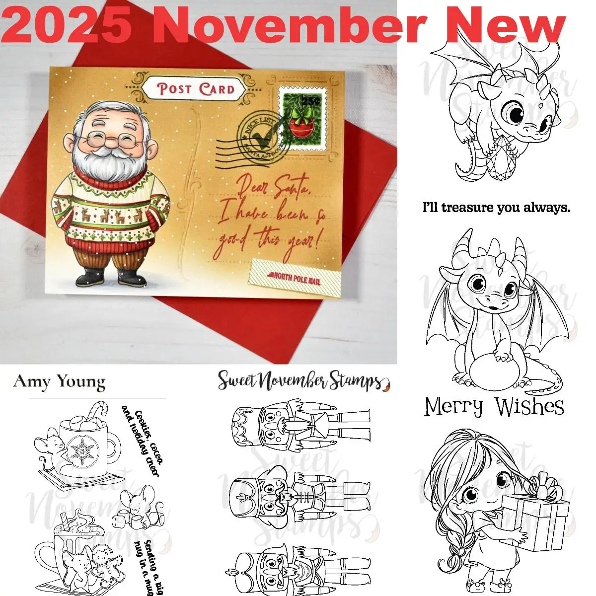 2025, neues transparentes Stempelset – Off Duty Santa und Rentier für DIY Scrapbooking, Basteln, Fotoalbum-Vorlage, handgefertigte Dekoration