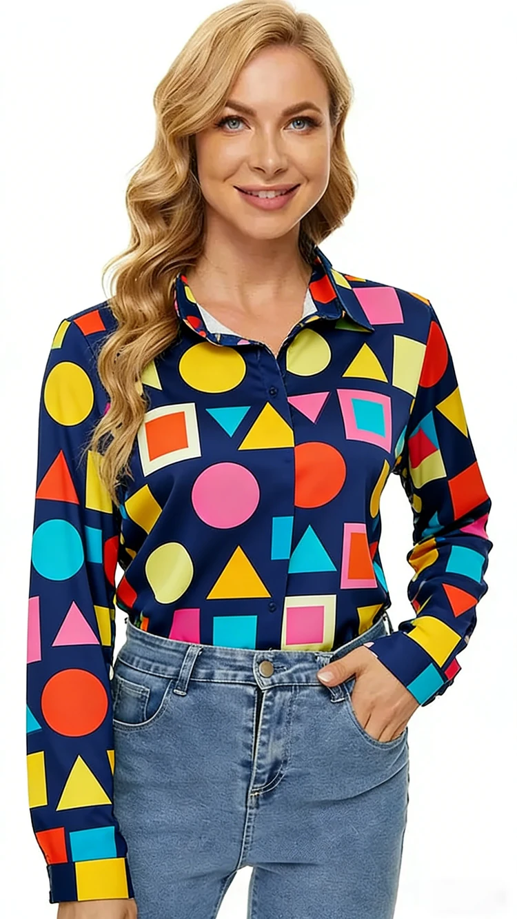 

Elegant Women Blouse 2023 Spring and Autumn Temperament Top Long Sleeve Stripe Print Office Slim Fit Shirt