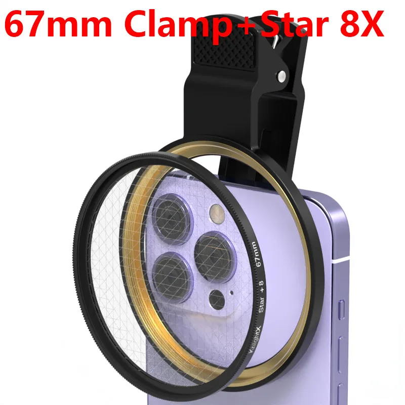 Mobile Phone Glass Star 1X 4X 6X 8X  line Filter For iphone 15 pro lens all smartphones view 3