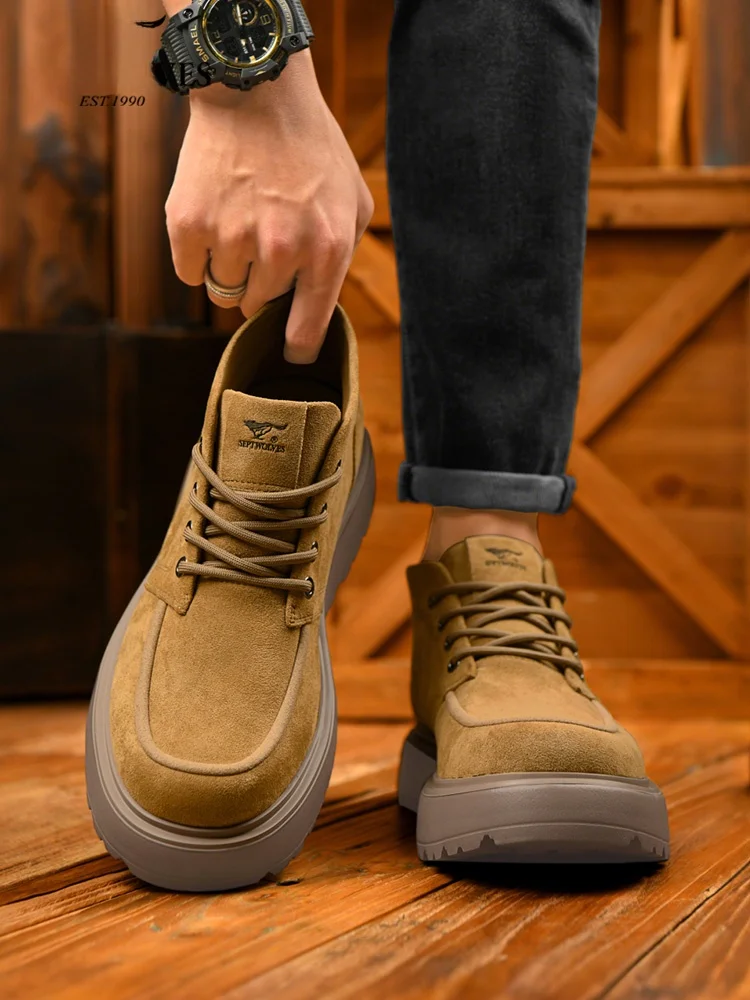 

Septwolves Ki-Proof Large Yellow Boots 2026 New Sli Outdoor Retro Men's oes ort Boots Youth Winter Wear