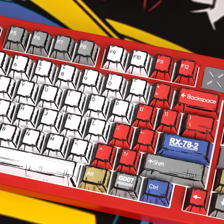 Tampa de chave em quadrinhos cereja 134 teclas sublimadas personalizadas teclas de teclado mecânico para jogos escritório trabalho doméstico