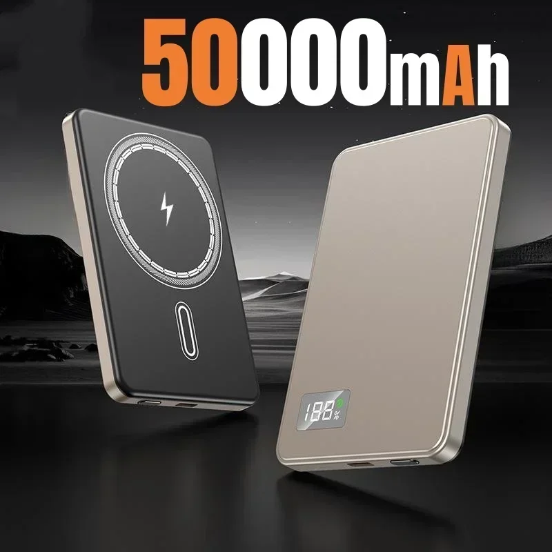 500000mAh Draadloze Magnetische Powerbank Snelladen Draagbare PD22.5W Externe Batterij voor Magsafe voor iPhone17 Samsung Xiaomi